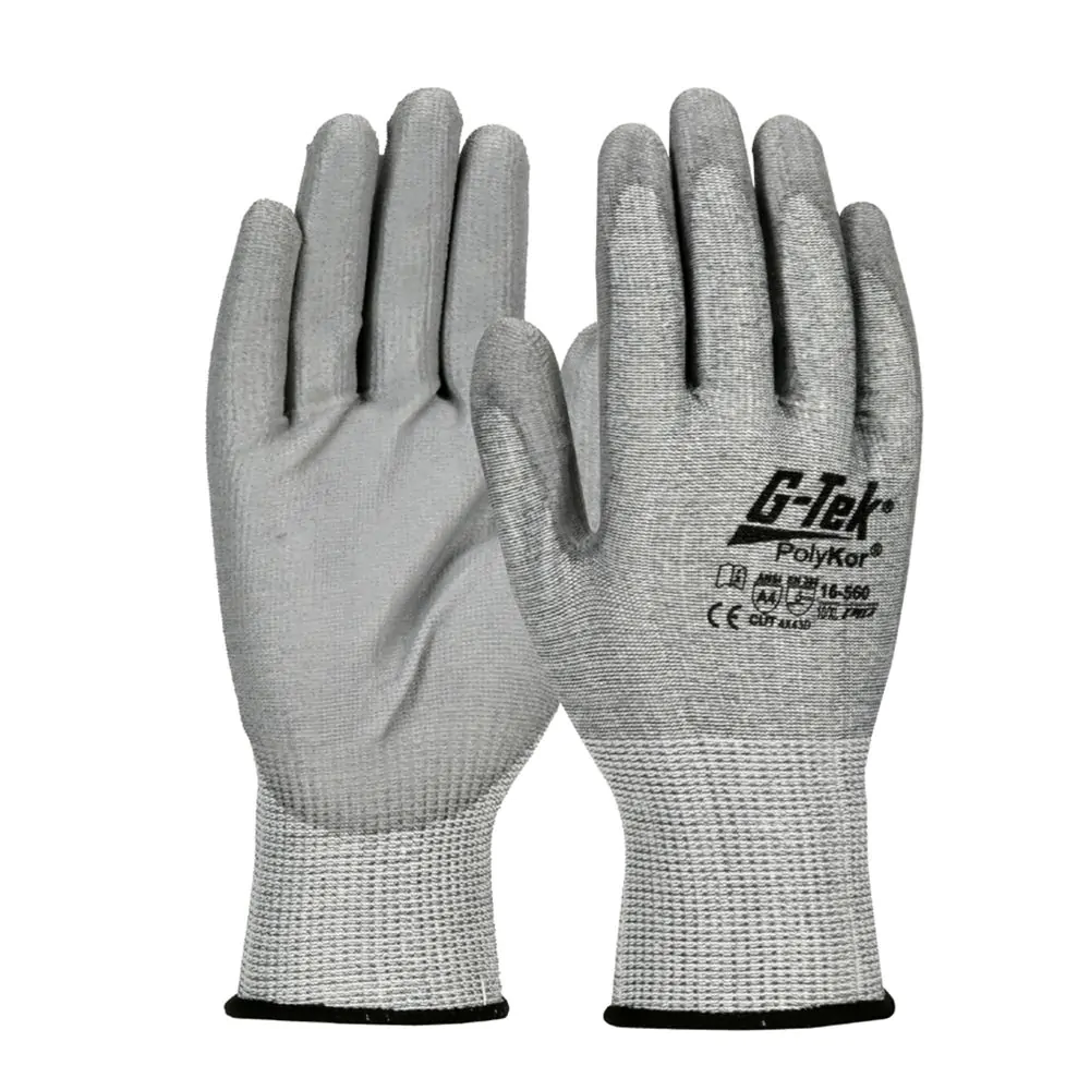 Guanto G-Tek, 16560EN, palmo rivestito in poliuretano colore grigio, guanto colore grigio, non indossato