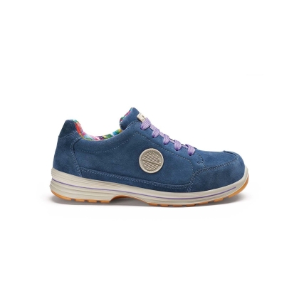 Scarpe antinfortunistiche, Dike Lady D Like, DIK30912.193, colore blu, lacci lilla, suola marrone, non indossate