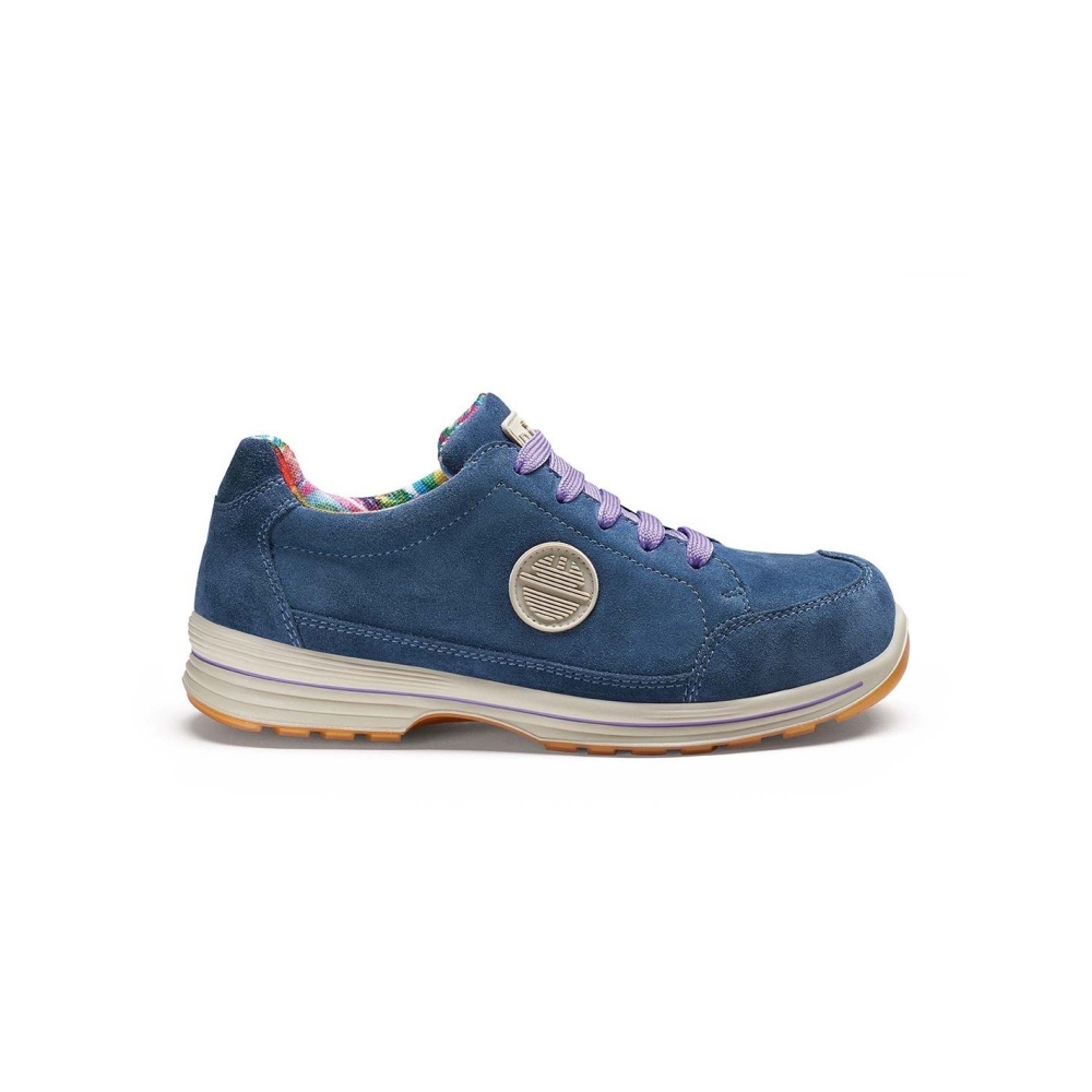 Scarpe antinfortunistiche, Dike Lady D Like, DIK30912.193, colore blu, lacci lilla, suola marrone, non indossate