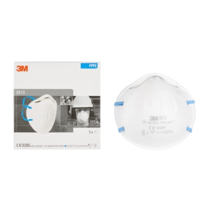Respiratore 3M 8810, antipolvere, senza valvola, bianca, non indossata, serie 8000, scatola contenitiva