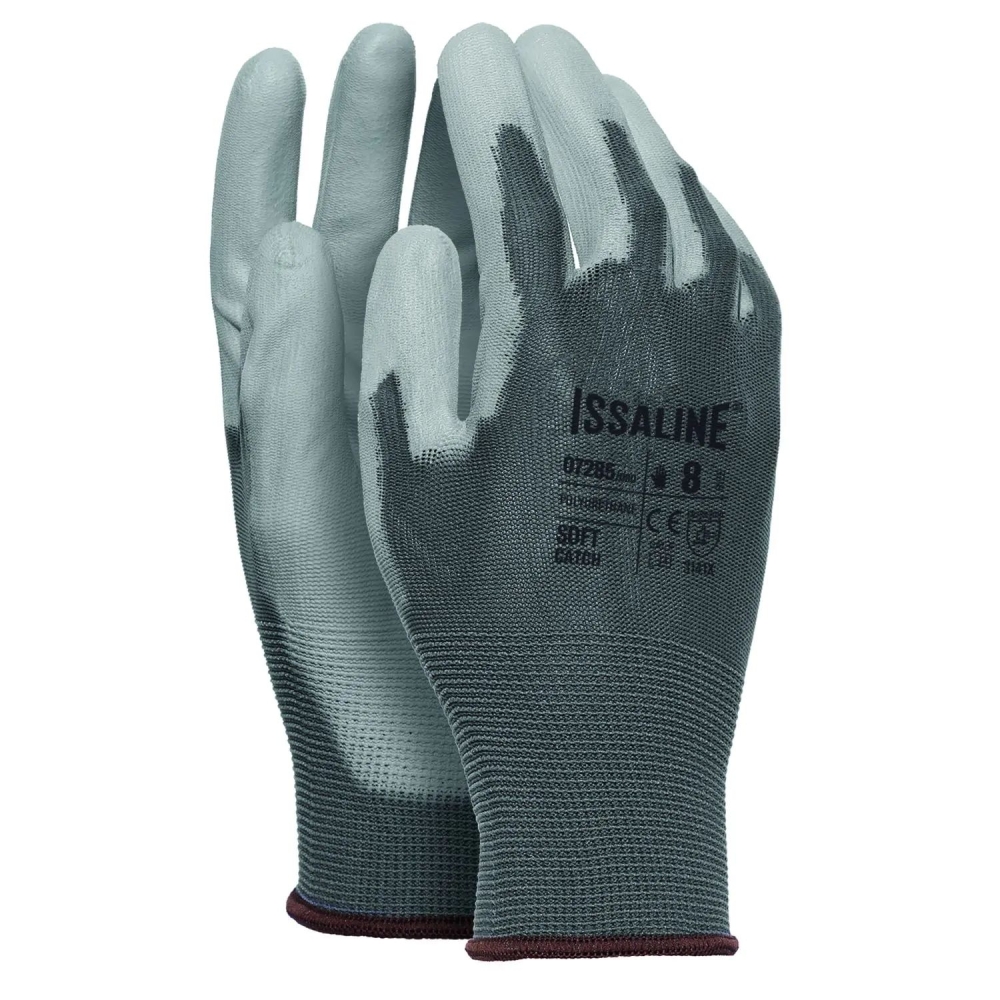Guanto Issa, 07285,  tessuto Nylon, palmo  rivestito in nitrile colore grigio, guanto colore grigio, non indossato