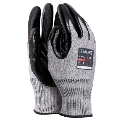Guanto Issa, 07299,  tessuto antitaglio, palmo  rivestito in nitrile colore nero, guanto colore rigio, non indossato
