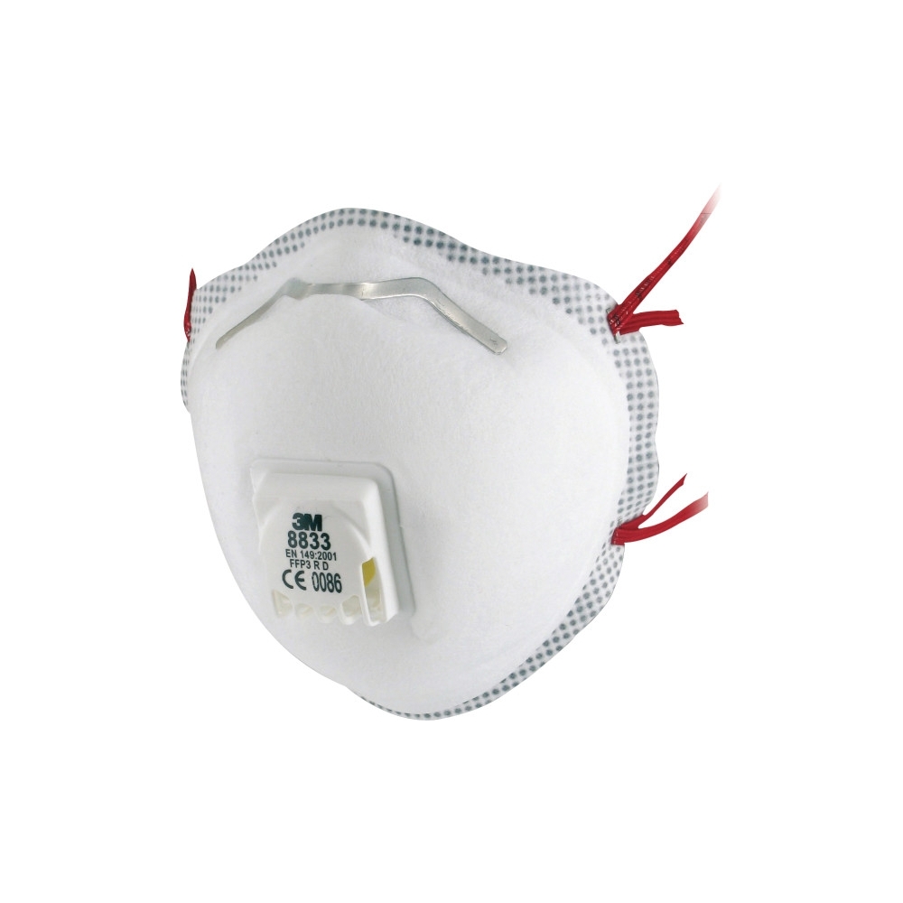 Respiratore 3M 8833, antipolvere, con valvola, bianca, non indossata, serie 8000