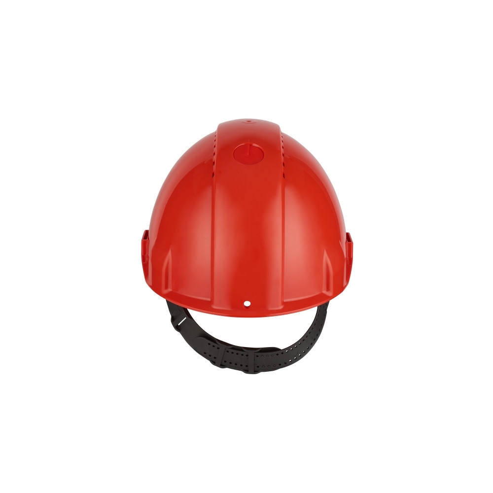Elmetto, 3M, G3000CUV-RD, colore rosso, regolazione con cinturino, ventilato, fascia antisudore in plastica