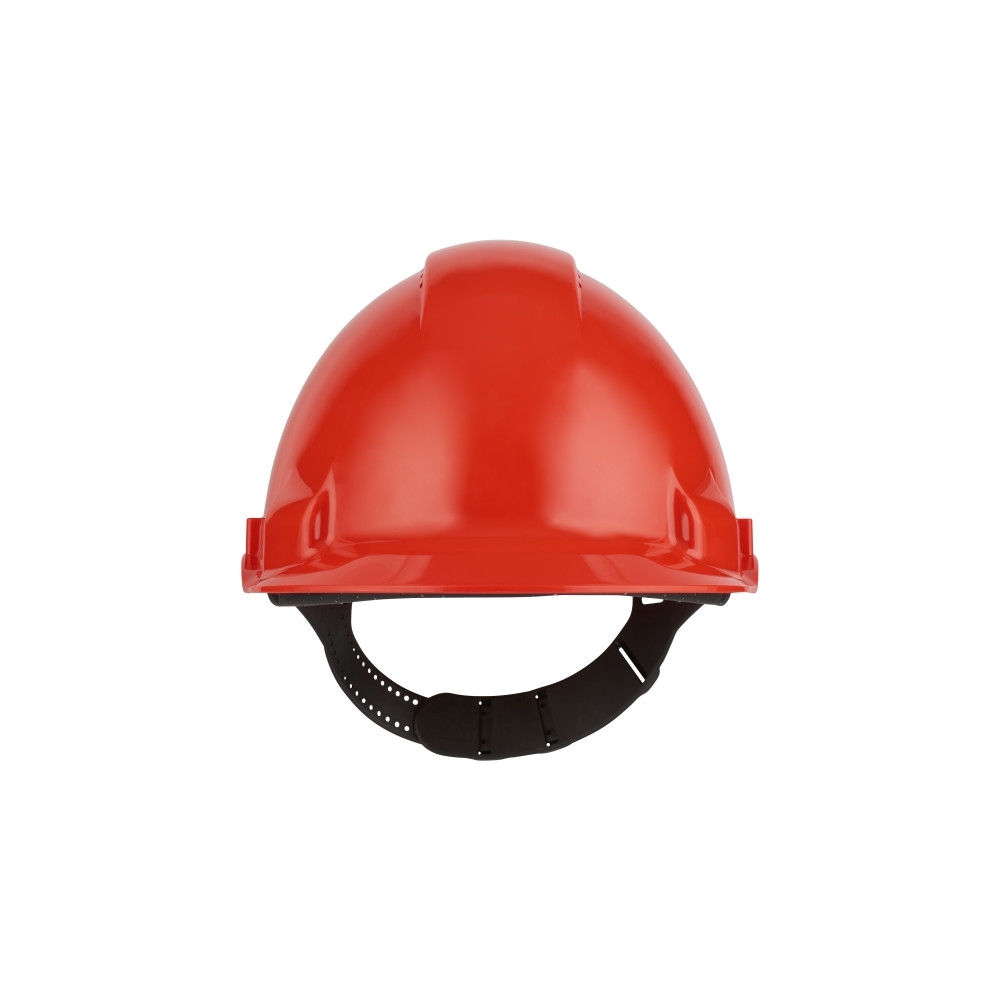 Elmetto, 3M, G3000CUV-RD, colore rosso, regolazione con cinturino, ventilato, fascia antisudore in plastica