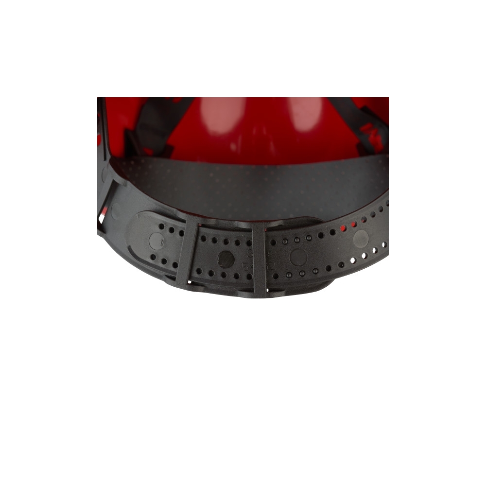 Elmetto, 3M, G3000CUV-RD, colore rosso, regolazione con cinturino, ventilato, fascia antisudore in plastica
